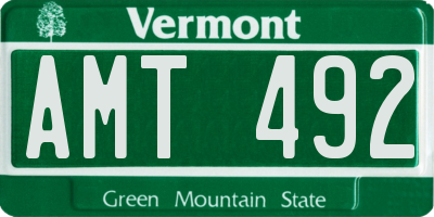 VT license plate AMT492