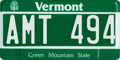 VT license plate AMT494