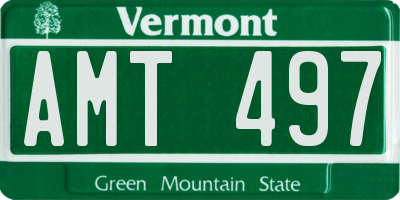 VT license plate AMT497