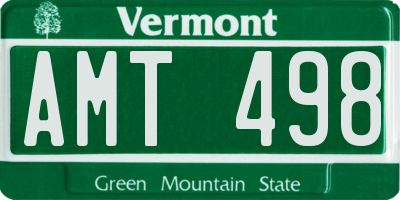 VT license plate AMT498