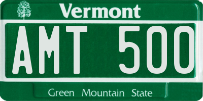 VT license plate AMT500