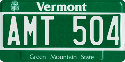 VT license plate AMT504