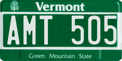 VT license plate AMT505
