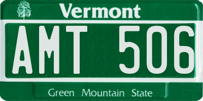 VT license plate AMT506