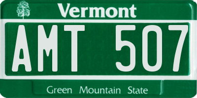 VT license plate AMT507