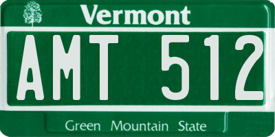 VT license plate AMT512