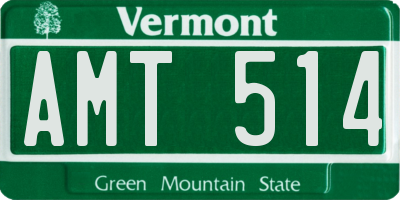 VT license plate AMT514