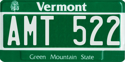 VT license plate AMT522