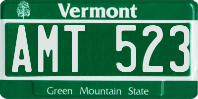 VT license plate AMT523