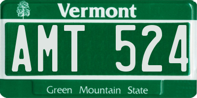 VT license plate AMT524