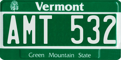 VT license plate AMT532