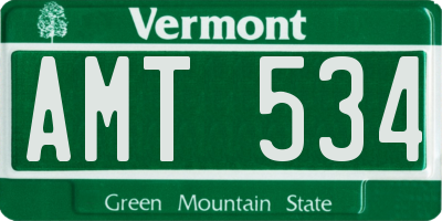 VT license plate AMT534
