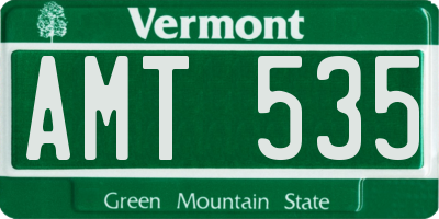 VT license plate AMT535