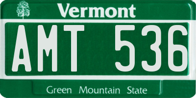 VT license plate AMT536