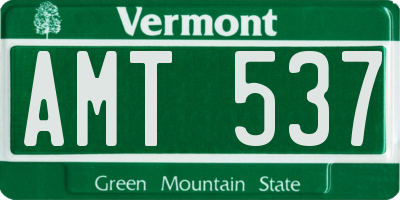 VT license plate AMT537