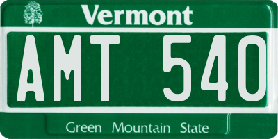 VT license plate AMT540