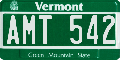 VT license plate AMT542
