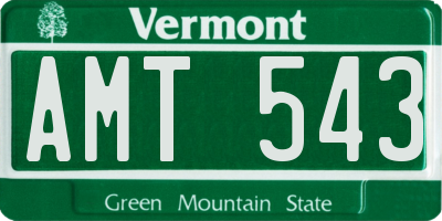 VT license plate AMT543