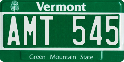 VT license plate AMT545