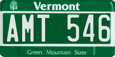 VT license plate AMT546