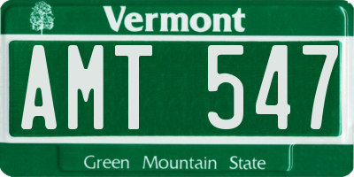 VT license plate AMT547