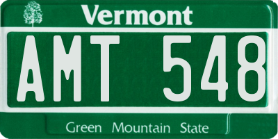 VT license plate AMT548