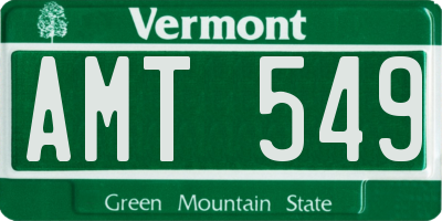 VT license plate AMT549
