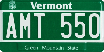 VT license plate AMT550