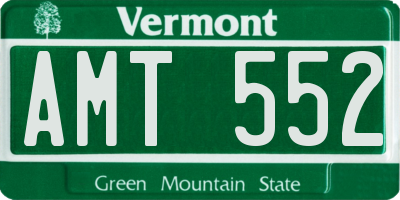 VT license plate AMT552