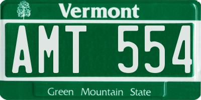 VT license plate AMT554