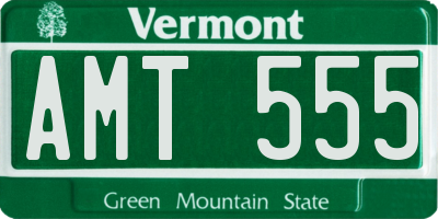 VT license plate AMT555