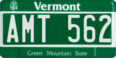VT license plate AMT562