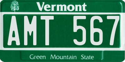 VT license plate AMT567