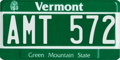 VT license plate AMT572