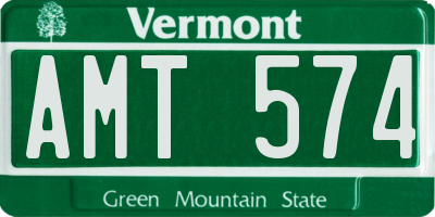 VT license plate AMT574
