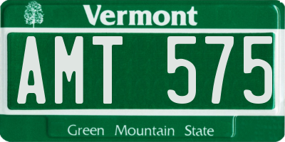 VT license plate AMT575