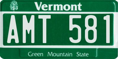 VT license plate AMT581