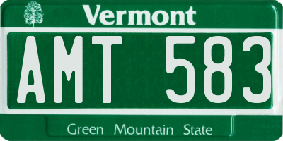 VT license plate AMT583