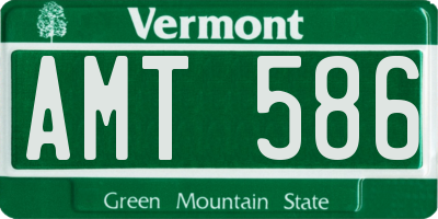 VT license plate AMT586