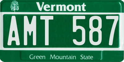 VT license plate AMT587