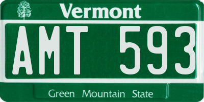 VT license plate AMT593