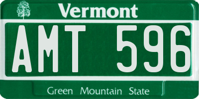 VT license plate AMT596