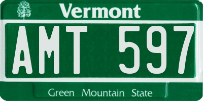 VT license plate AMT597