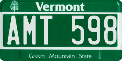 VT license plate AMT598
