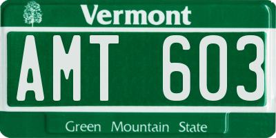 VT license plate AMT603