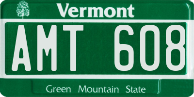VT license plate AMT608