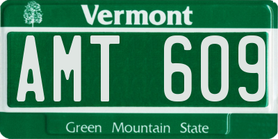 VT license plate AMT609