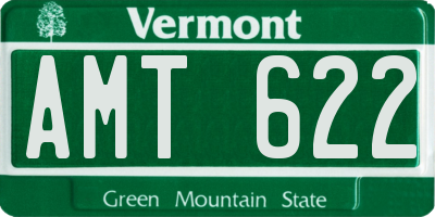 VT license plate AMT622