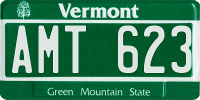 VT license plate AMT623