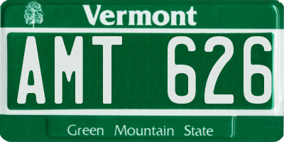 VT license plate AMT626
